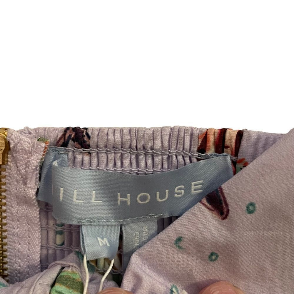 Hill House NWT Isabella Sea Creature Smocked Ballon Sleeve Crop Top Medium - Picture 4 of 8